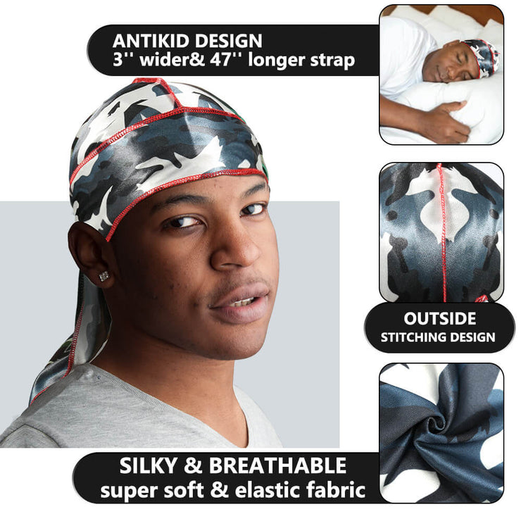 Elastic Silky Durag for Men Women 360 Waves Doo Rags Wave Caps Doorag Stain  Caps