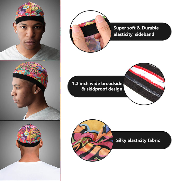 Elastic Silky Durag for Men Women 360 Waves Doo Rags Wave Caps Doorag Stain  Caps